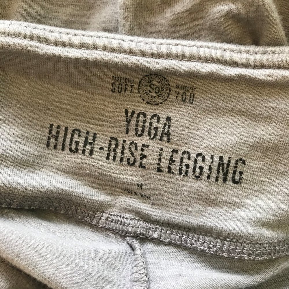 Gray-Blue Striped Ombre High-Rise Leggings - Picture 4 of 5